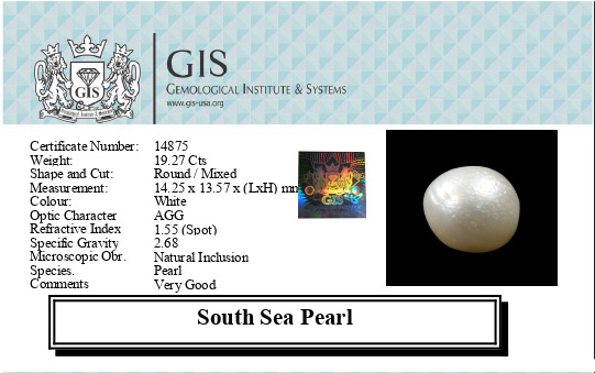 SOUTH SEA PEARL 19.27 Ct.
