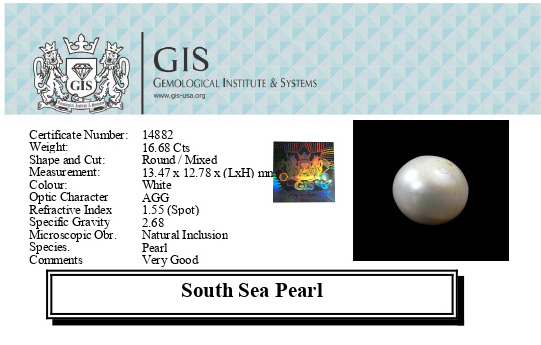 SOUTH SEA PEARL 16.68 Ct.