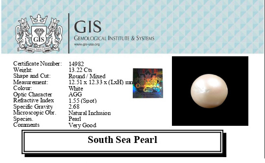 SOUTH SEA PEARL 13.22 Ct.