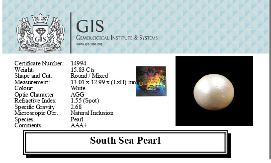 SOUTH SEA PEARL 15.83 Ct.
