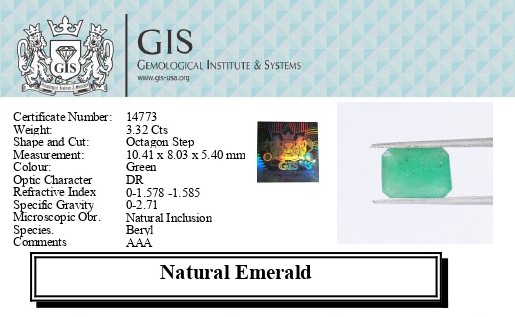 EMERALD 3.32 Ct.
