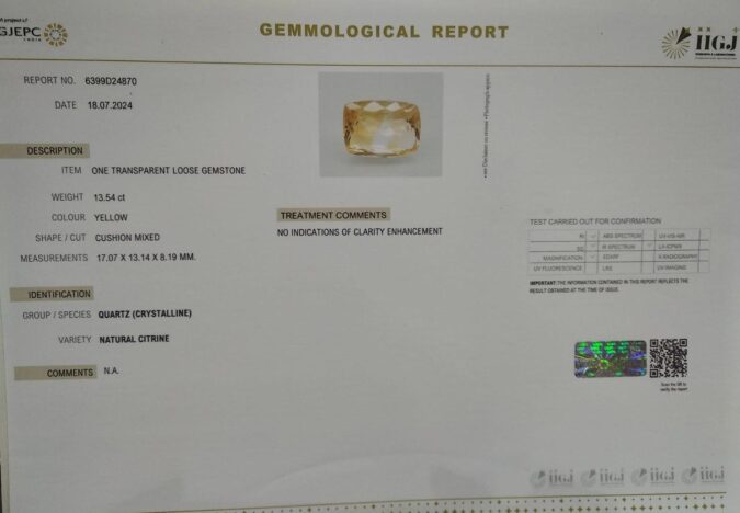 CITRINE 13.54 Ct.