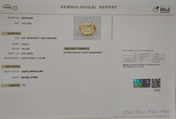 CITRINE 25.6 Ct.