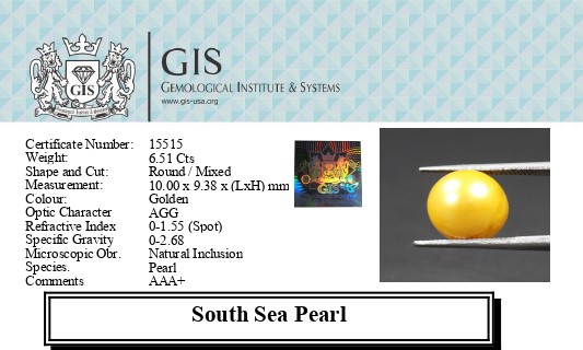 SOUTH SEA PEARL 6.51 Ct.