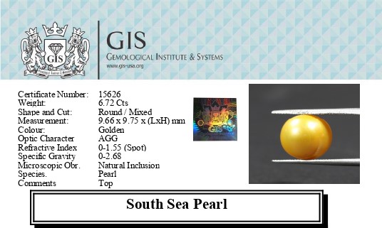 SOUTH SEA PEARL 6.72 Ct.