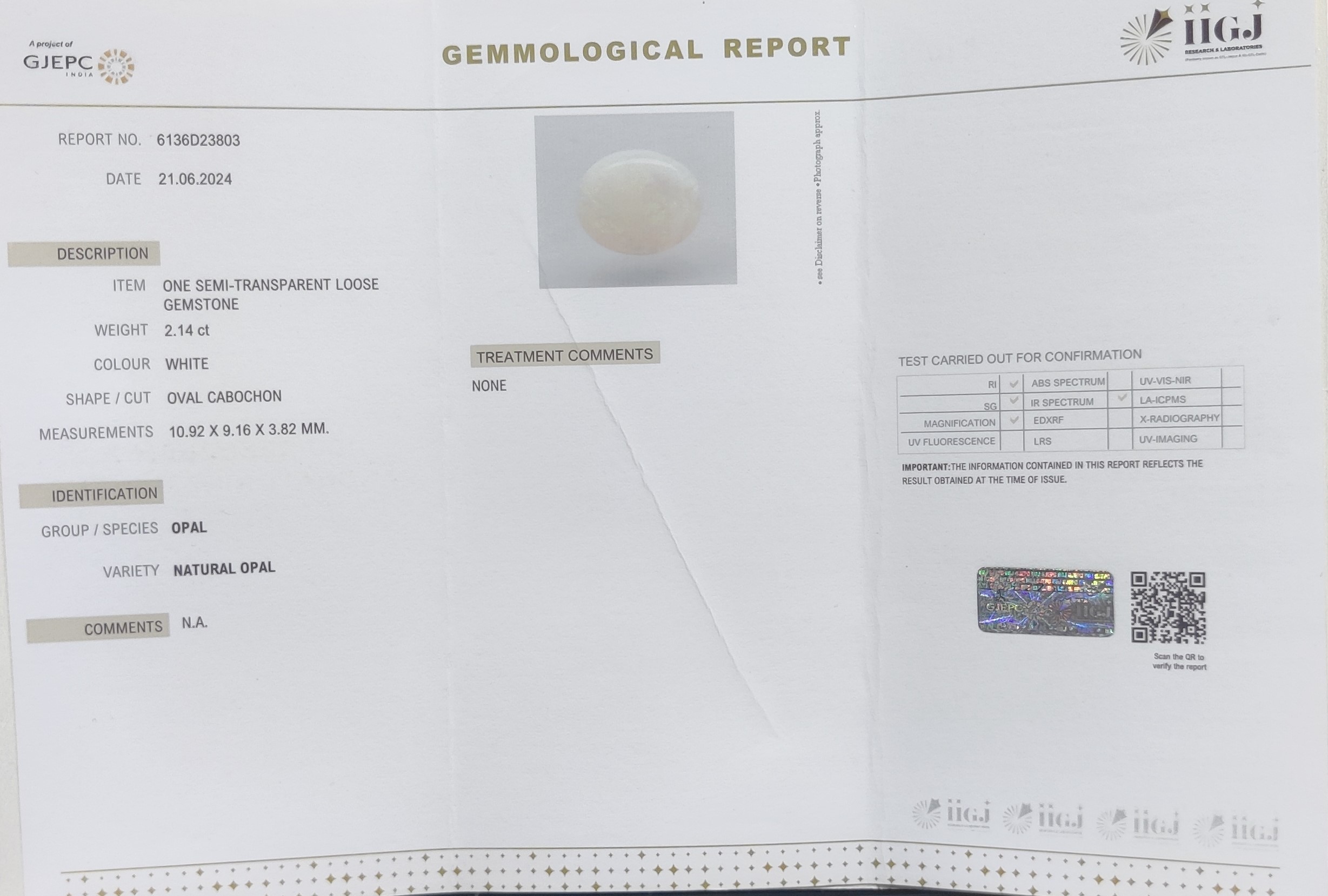OPAL 2.14 Ct.