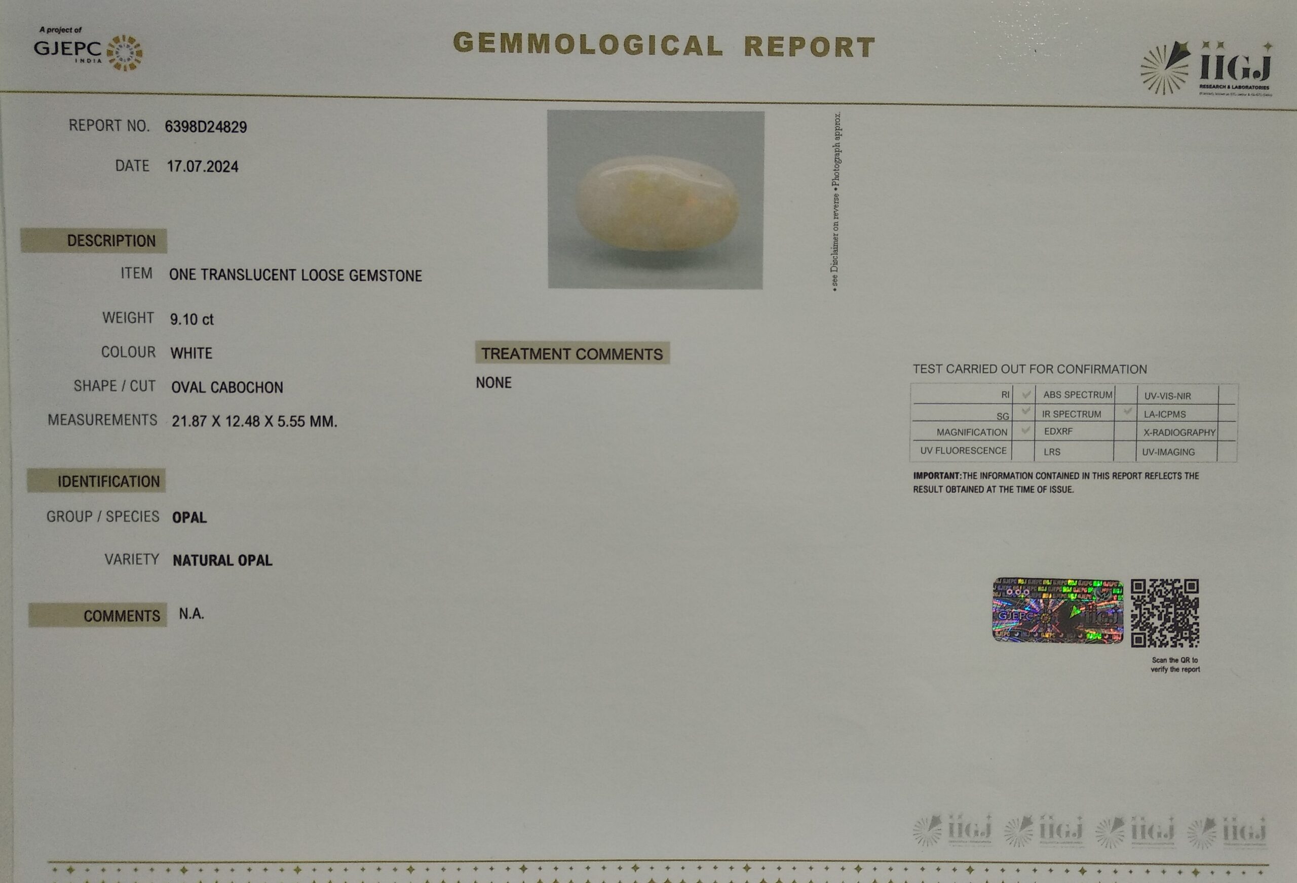 OPAL 9.1 Ct.