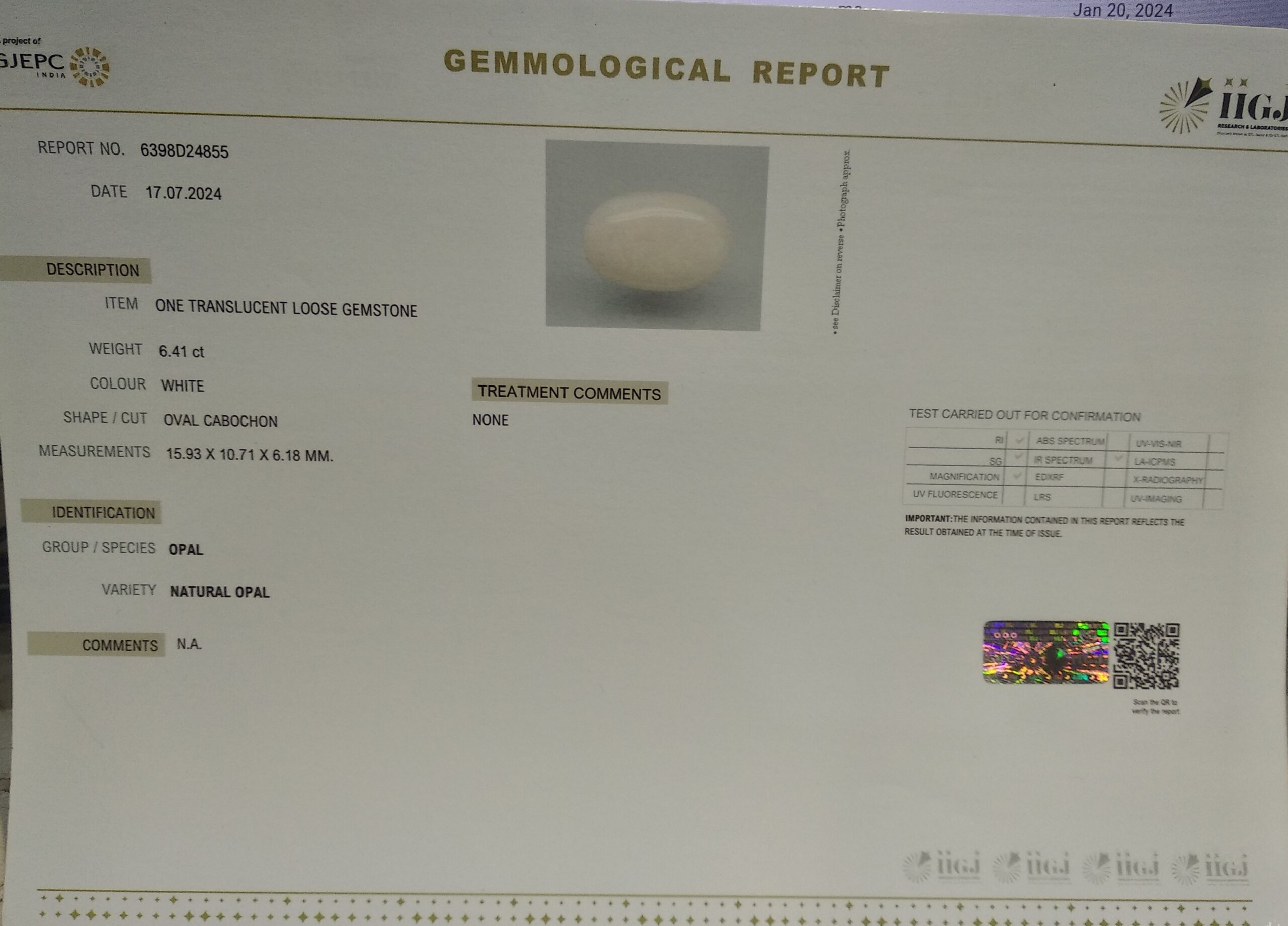 OPAL 6.41 Ct.