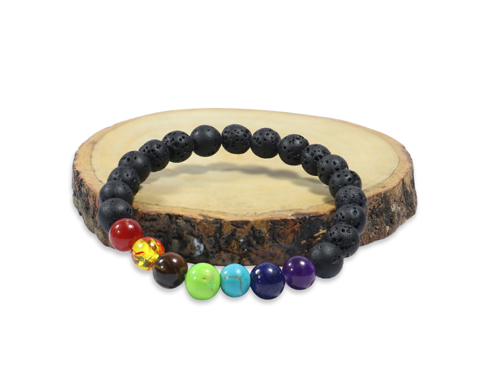 Combo of 7 Chakra Lava bracelet with 7 Chakra Orgonite Pendant Combo of 7 Chakra Lava bracelet with 7 Chakra Orgonite Pendant