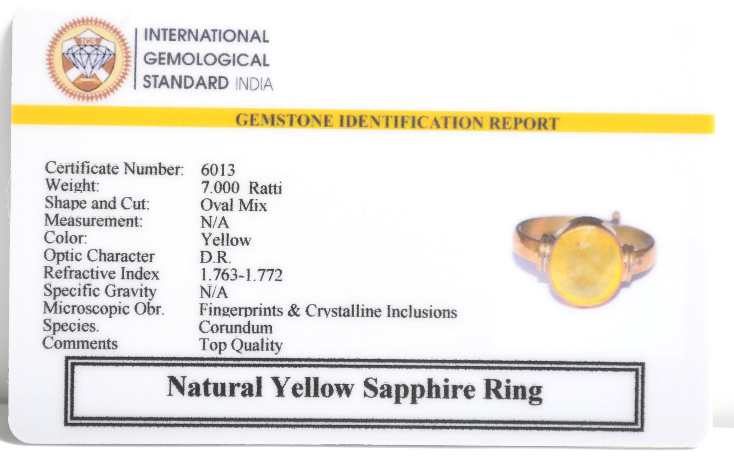 Yellow Sapphire Ring Rs. 3890/- (Pukhraj 7+ Ratti )