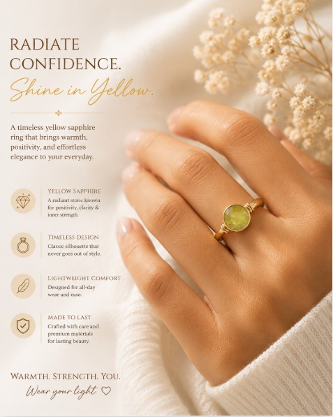 Yellow Sapphire Ring Rs. 3890/- (Pukhraj 7+ Ratti )