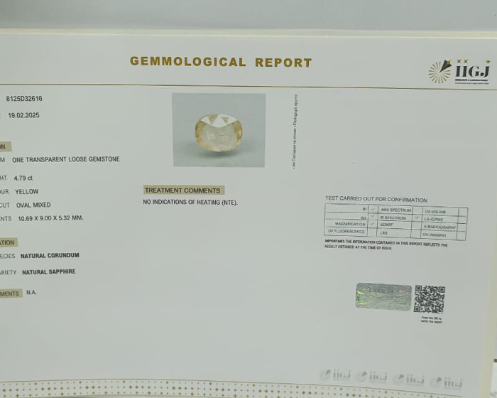 Yellow Sapphire 4.79 Ct. Yellow Sapphire 4.79 Ct.