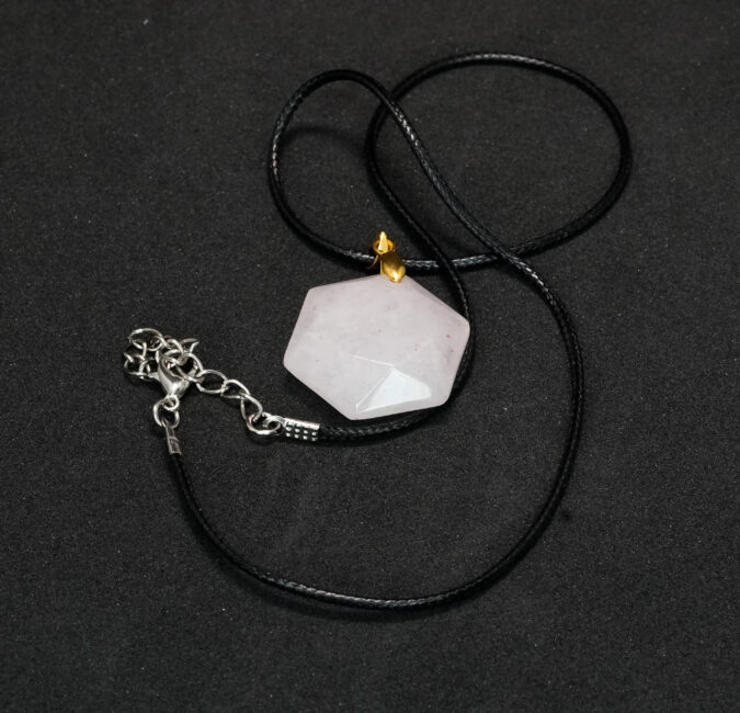 Rose Quartz Hexagon Pendant