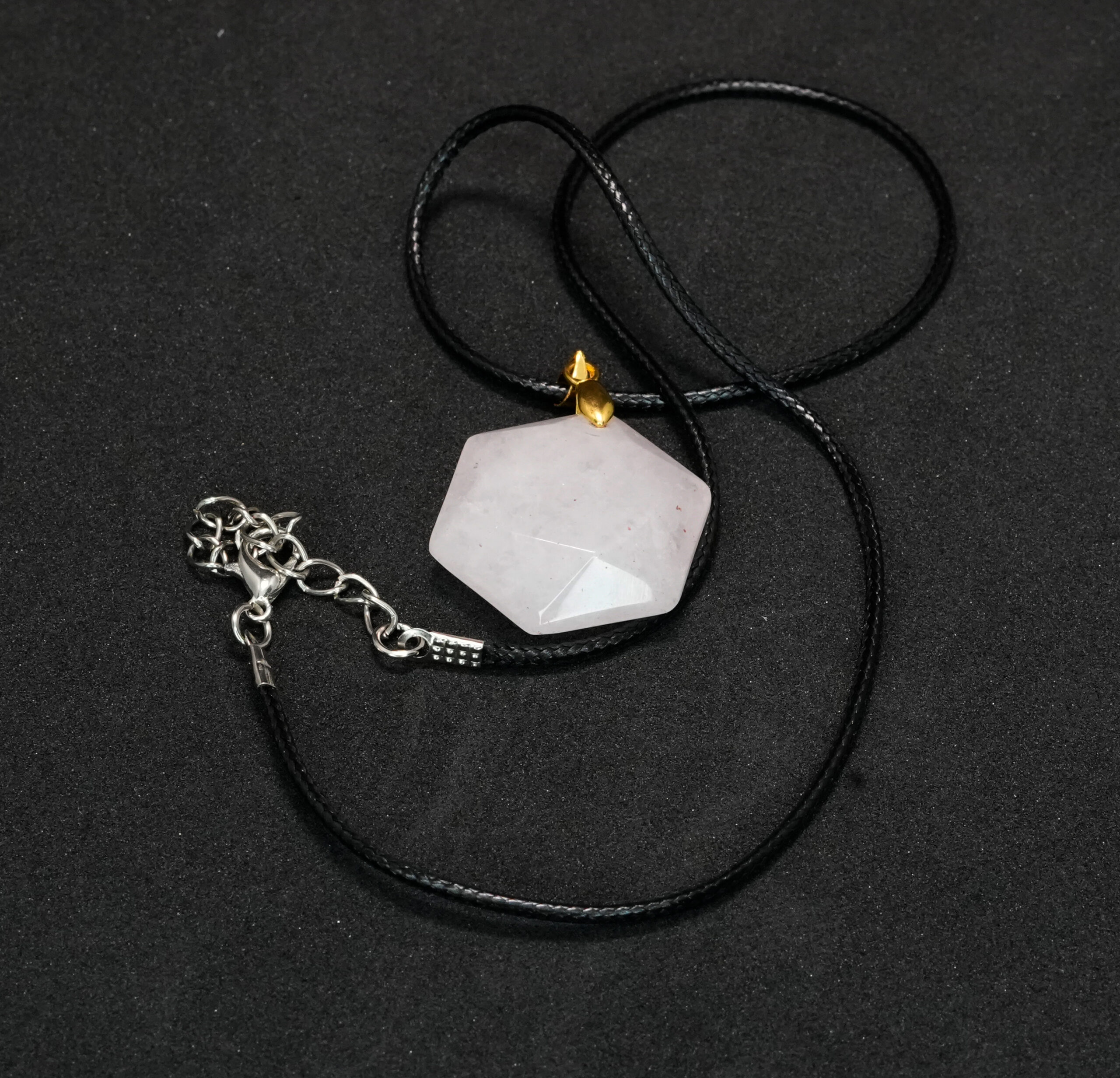 Rose Quartz Hexagon Pendant