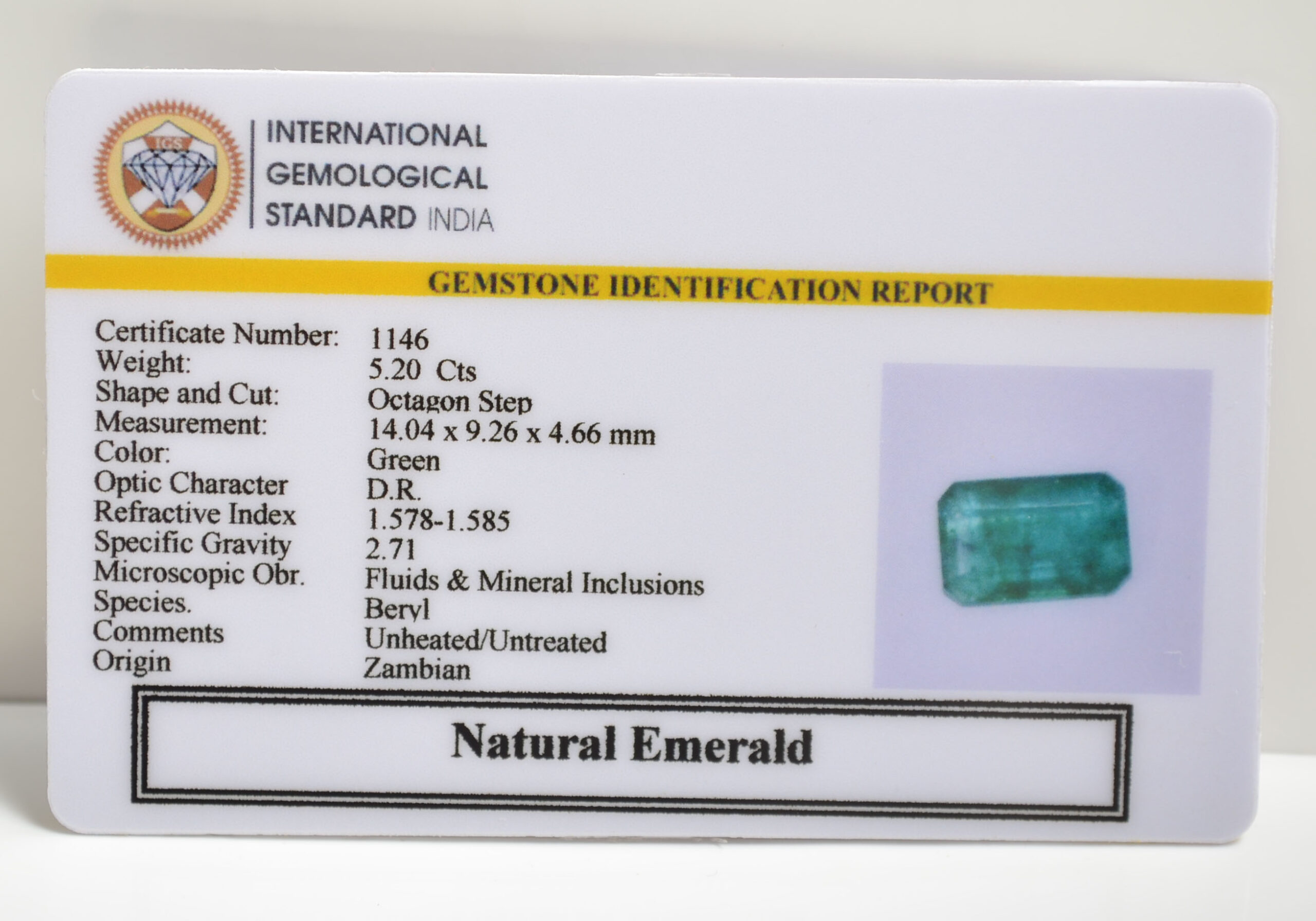 EMERALD 5.2 Ct.