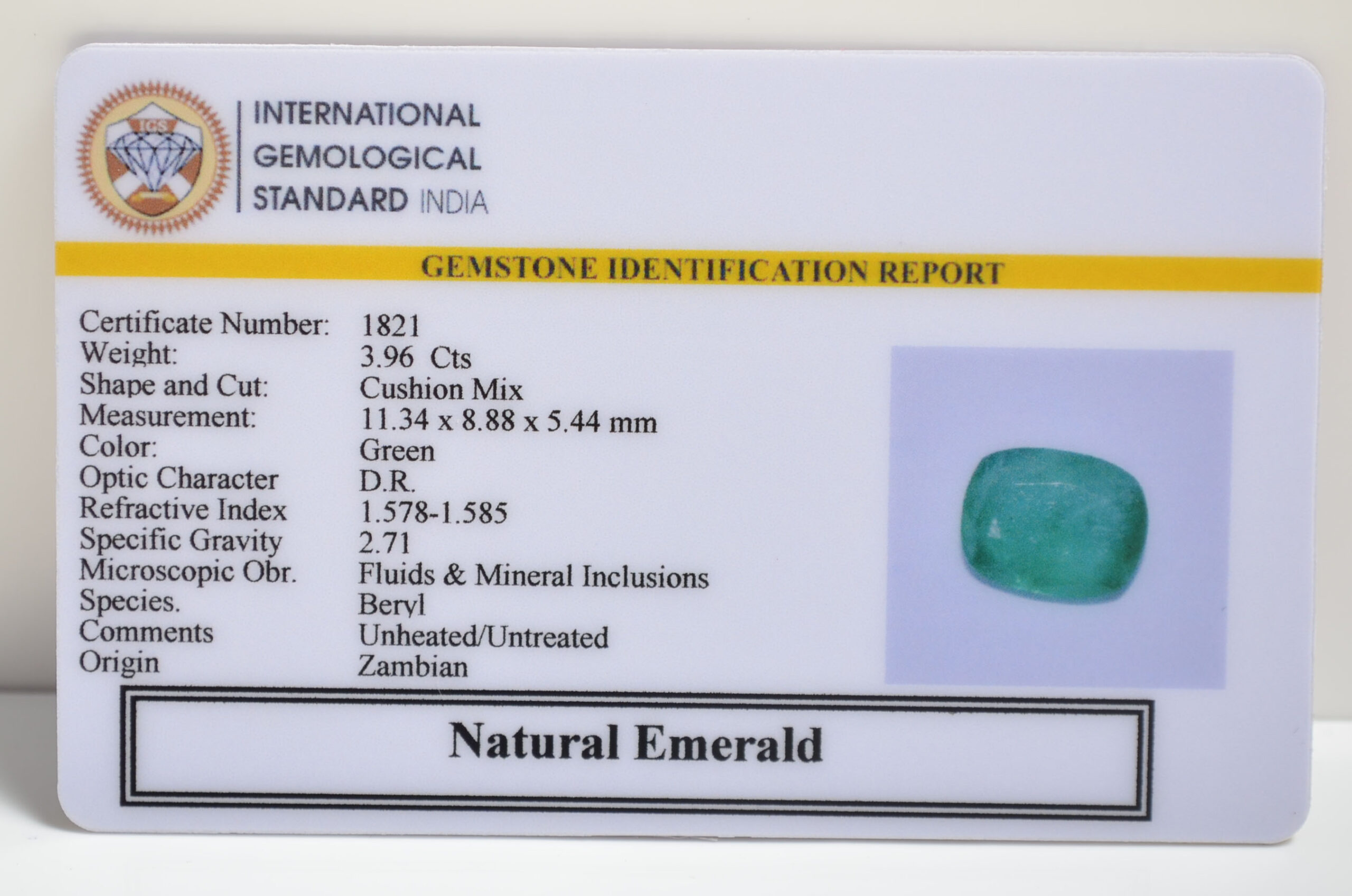 EMERALD 3.96 Ct.