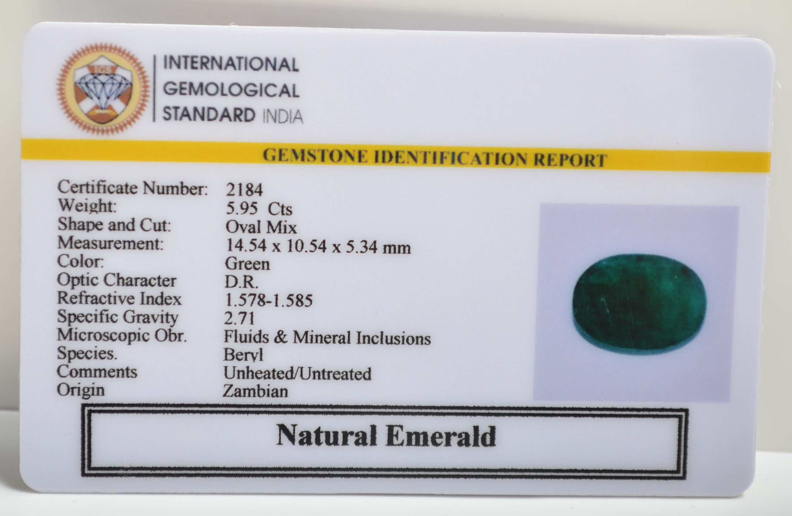 EMERALD 5.95 Ct.