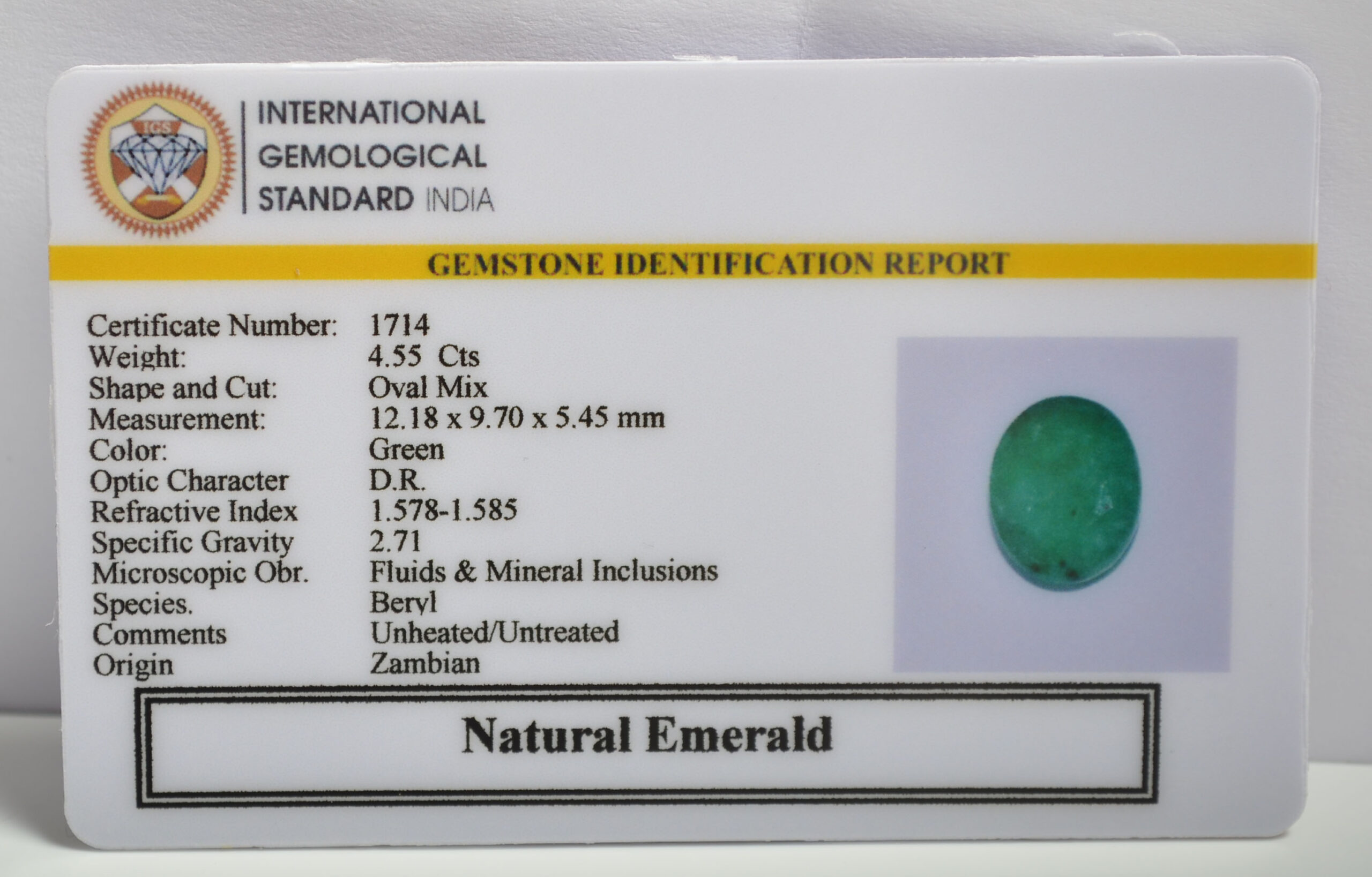 EMERALD 7.42 Ct.