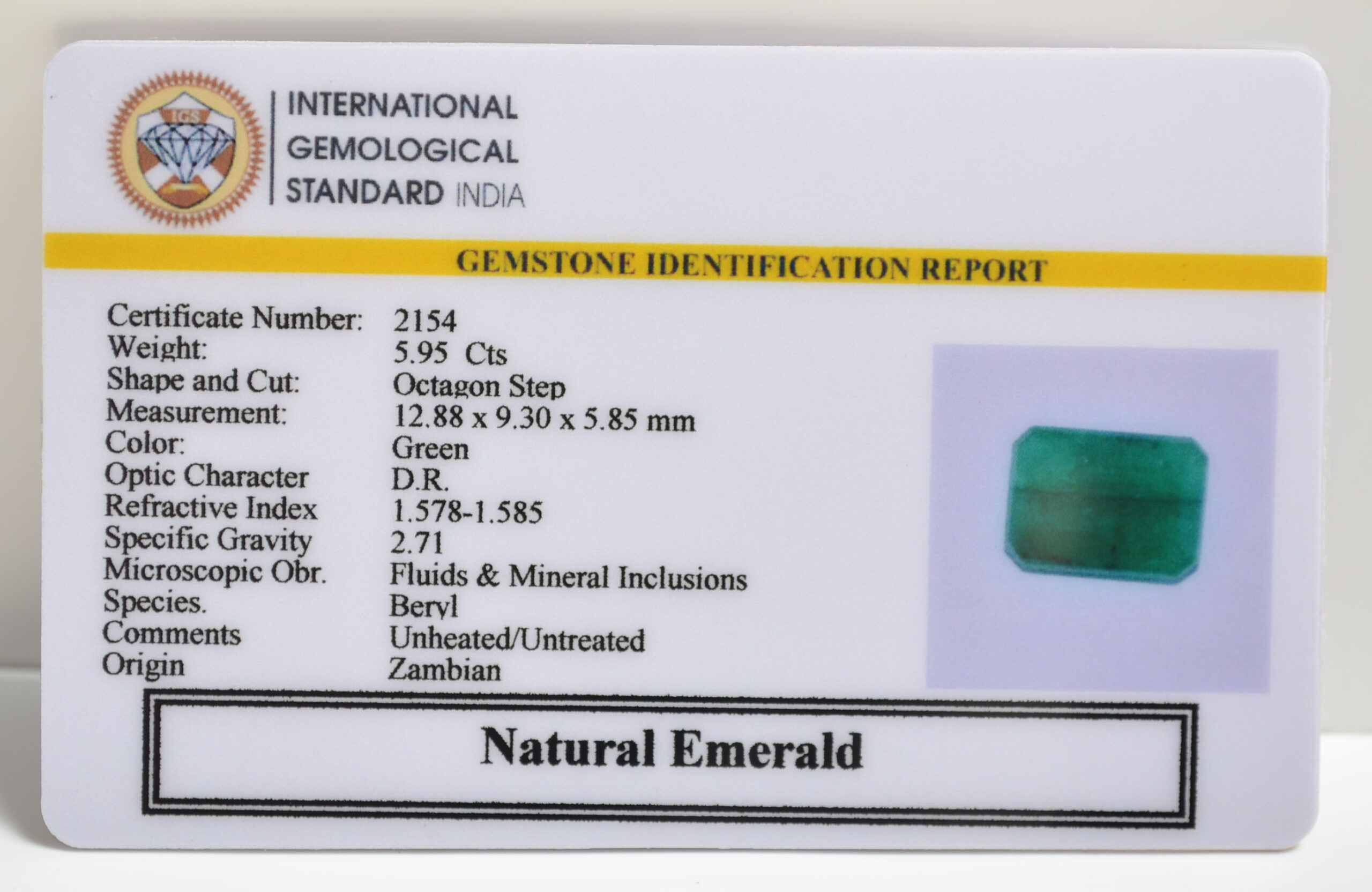EMERALD 5.95 Ct.