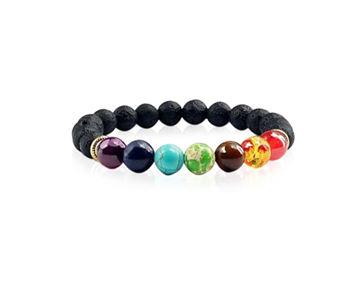 Seven Chakra Lava Bracelet