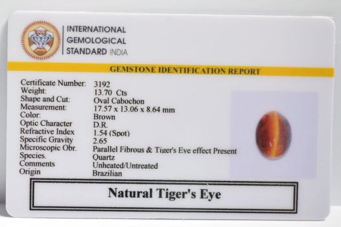 TIGER’S EYE 13.7 Ct.