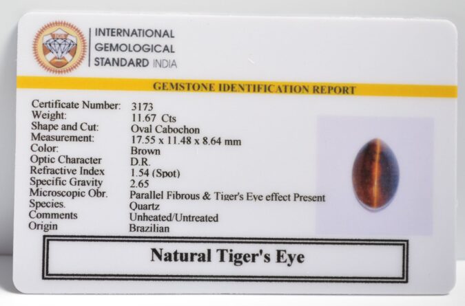 TIGER’S EYE 11.67 Ct.