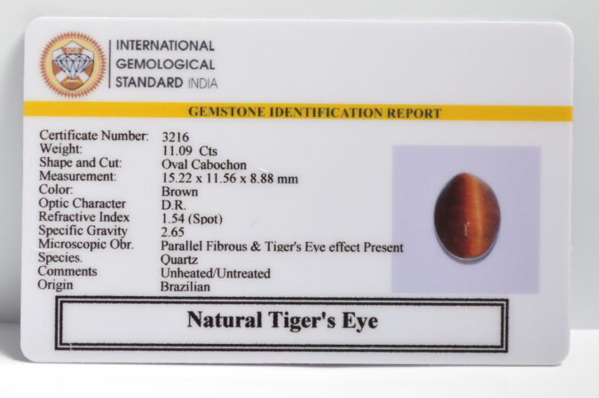 TIGER’S EYE 11.09 Ct.