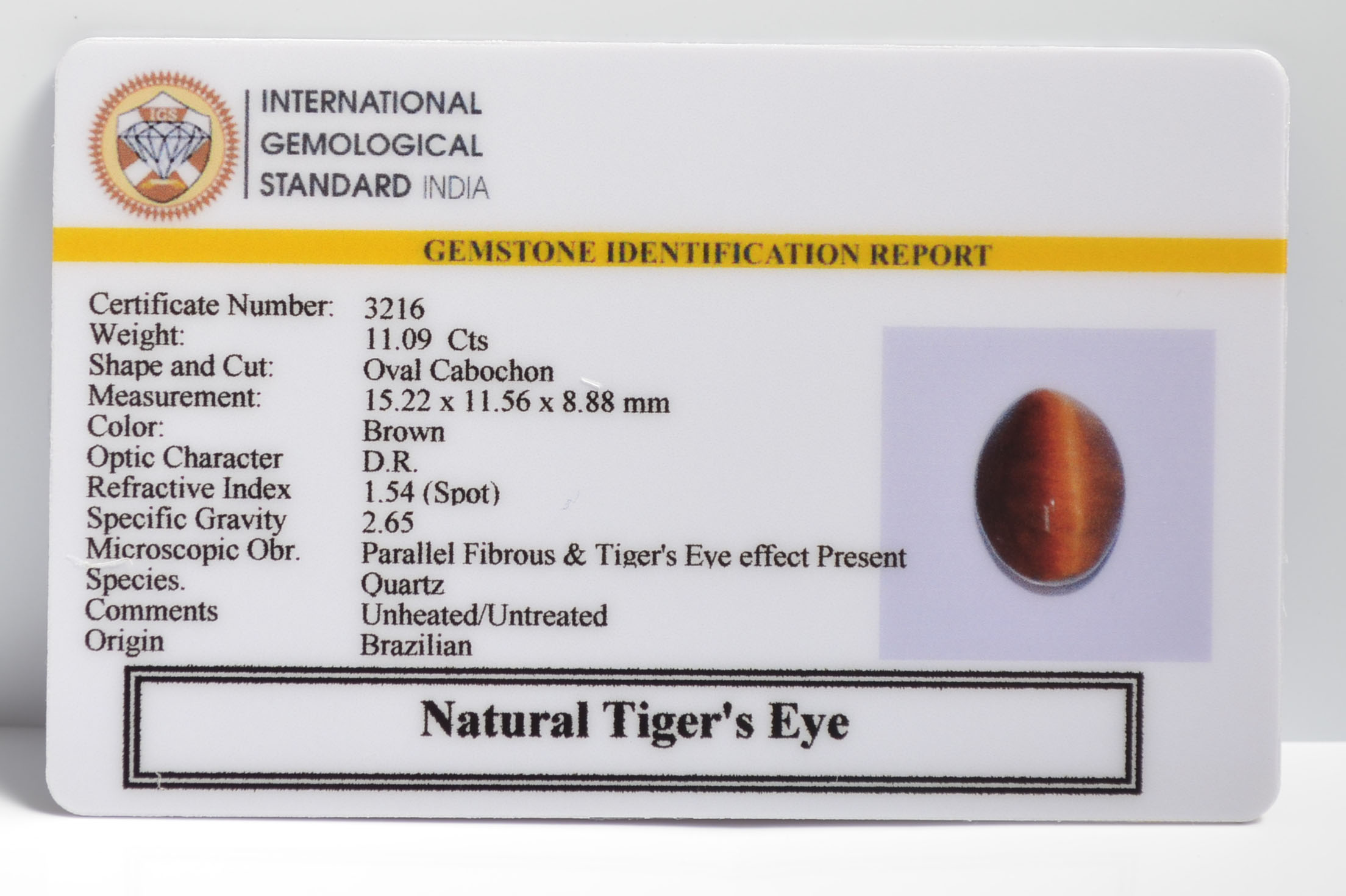 TIGER’S EYE 11.09 Ct.