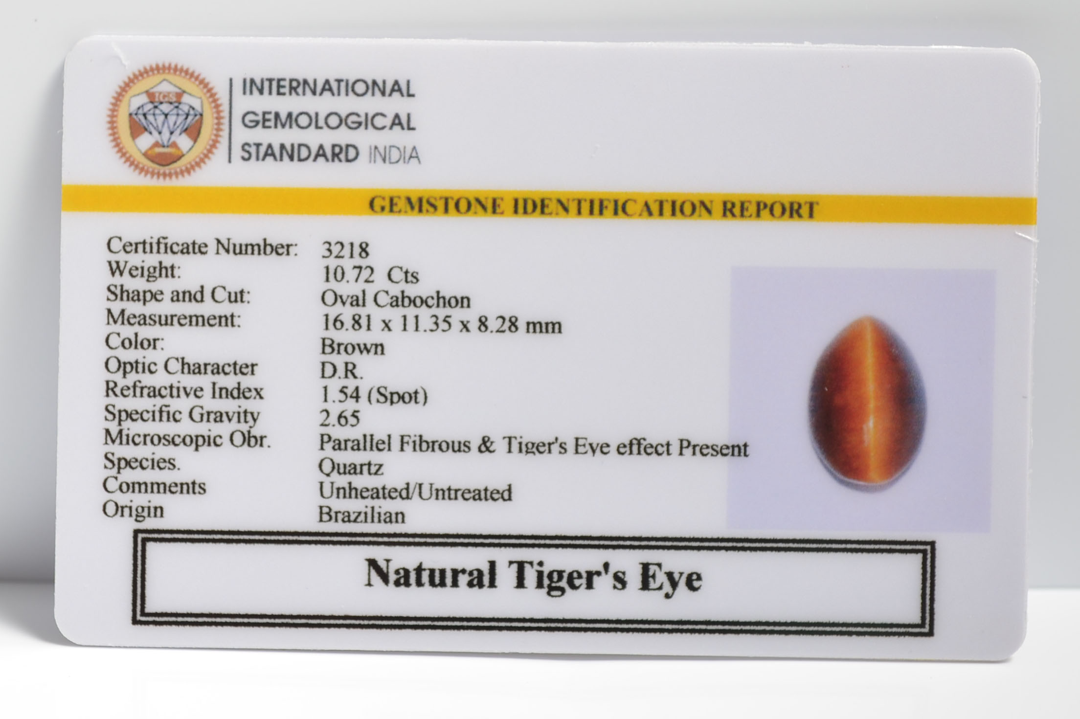 TIGER'S EYE 10.72 Ct.