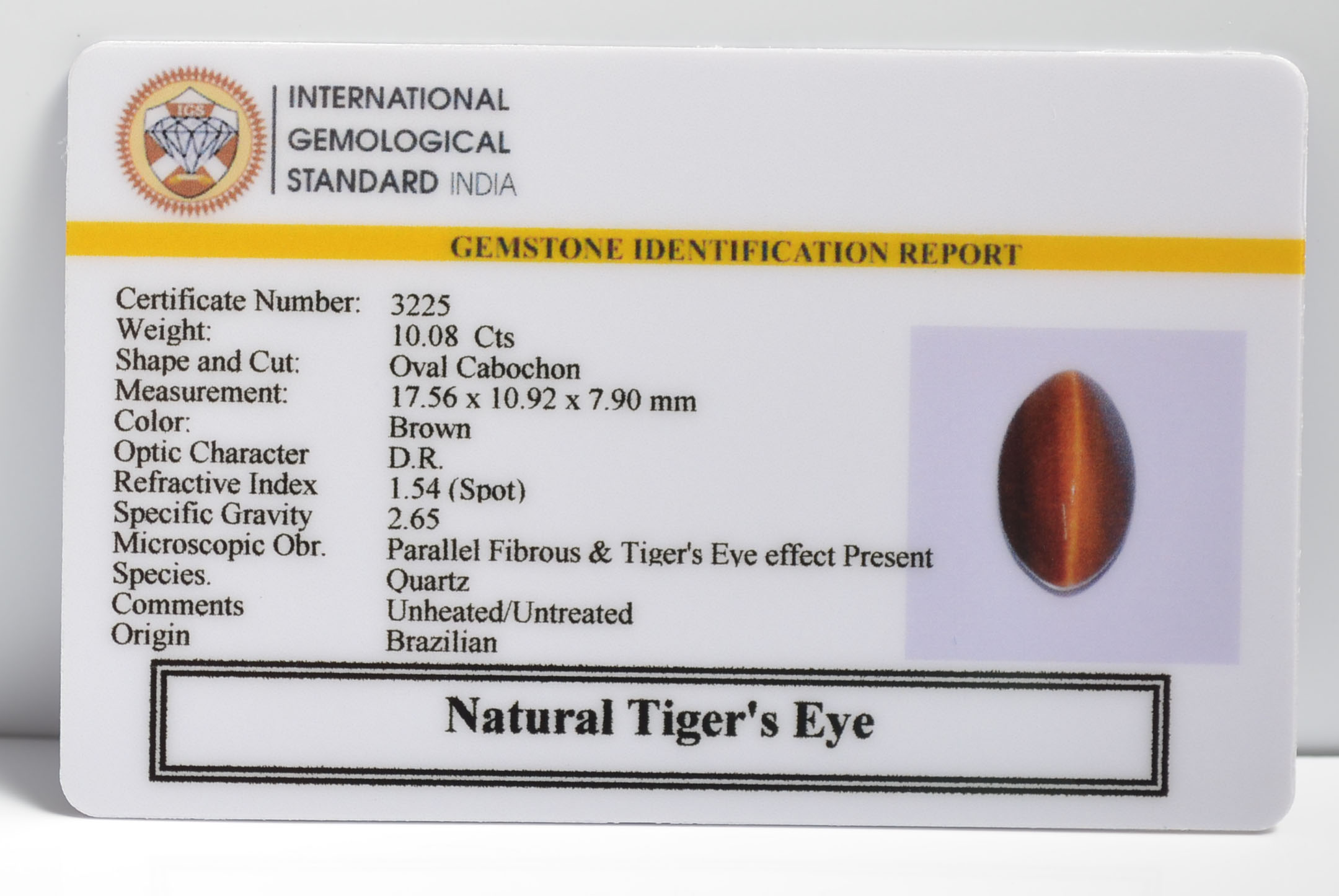 TIGER’S EYE 10.08 Ct.