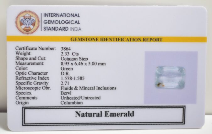 EMERALD 2.33 Ct.