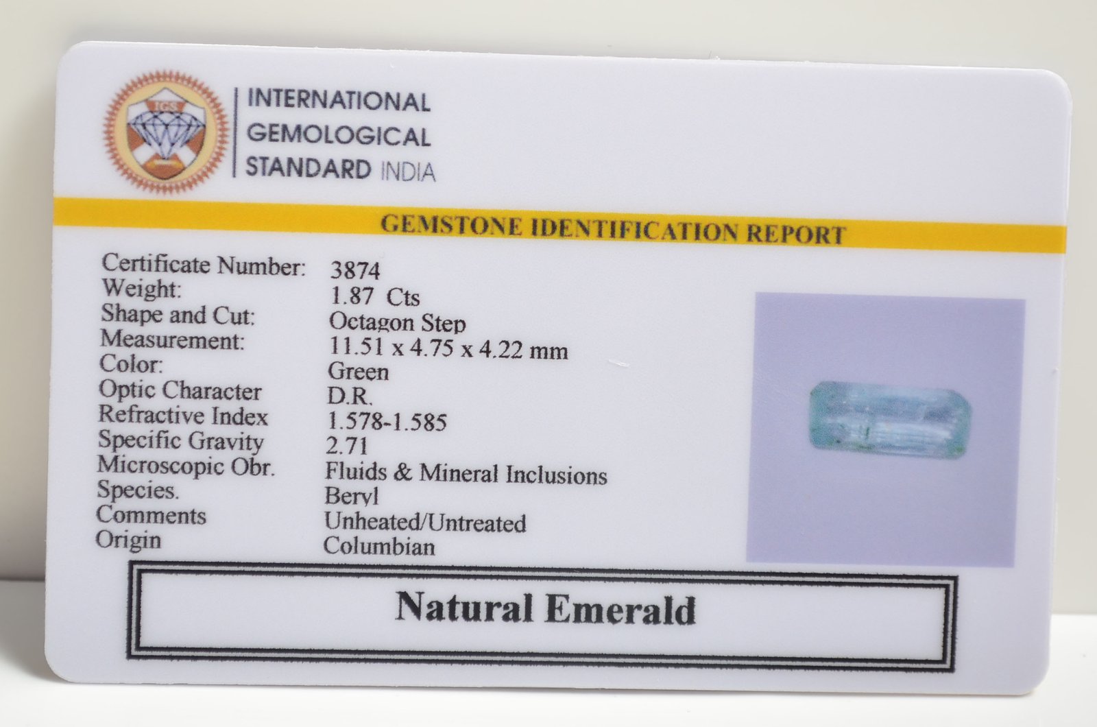 EMERALD 1.87 Ct.