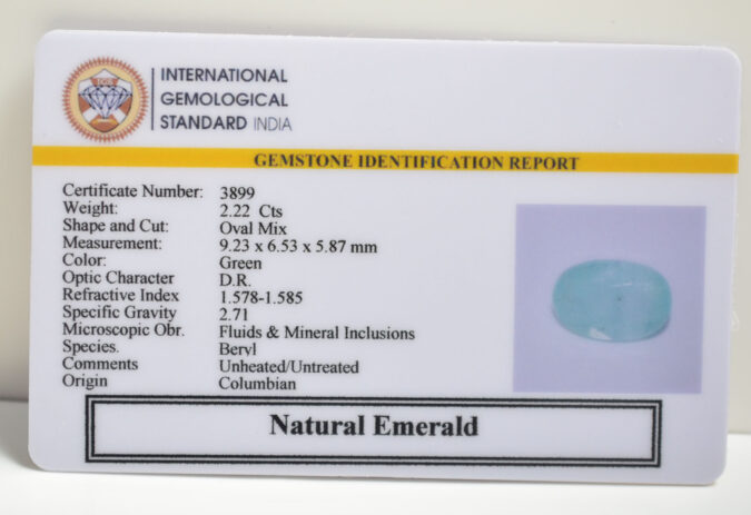 EMERALD 2.22 Ct.