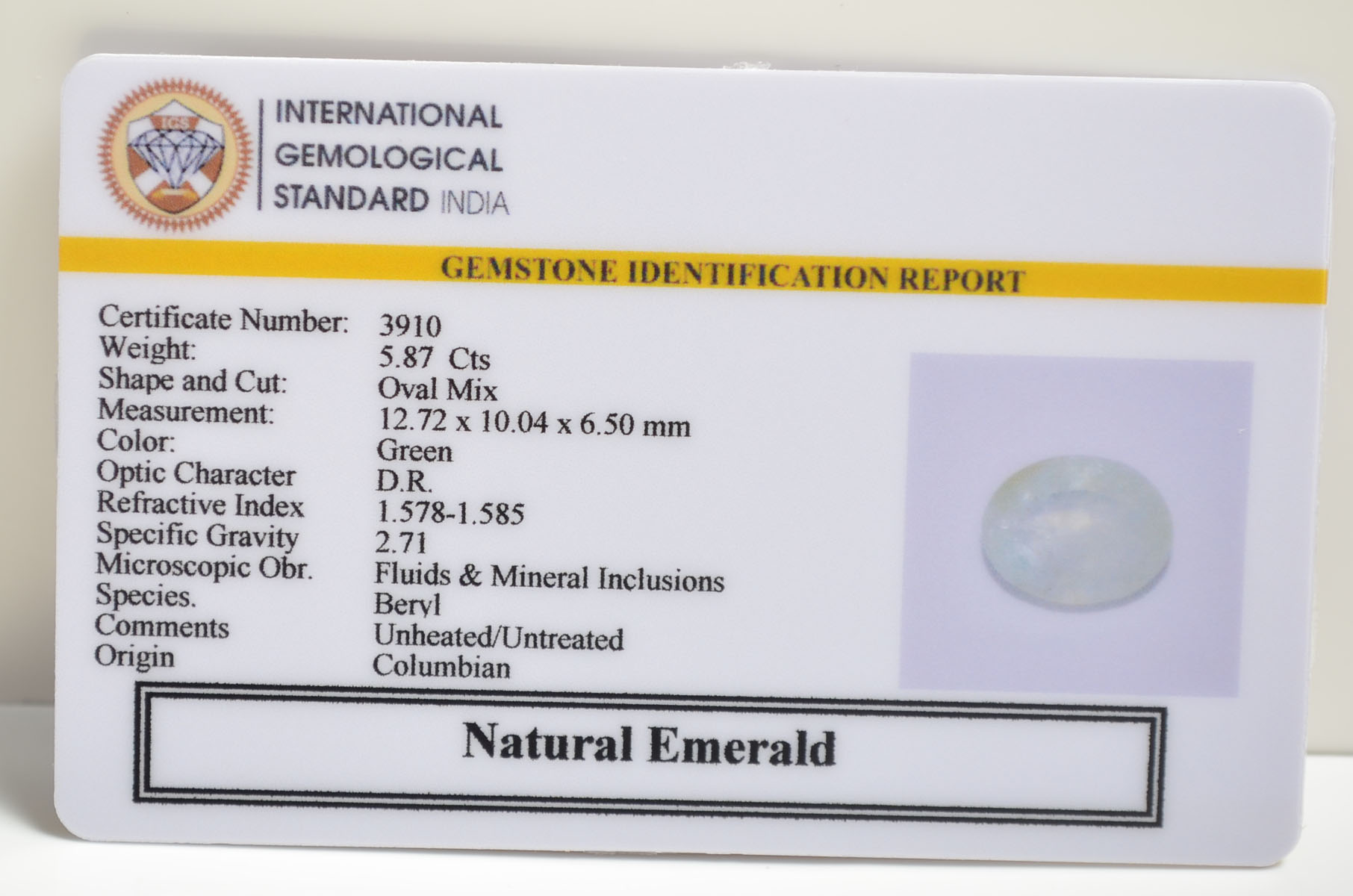 EMERALD 5.87 Ct.