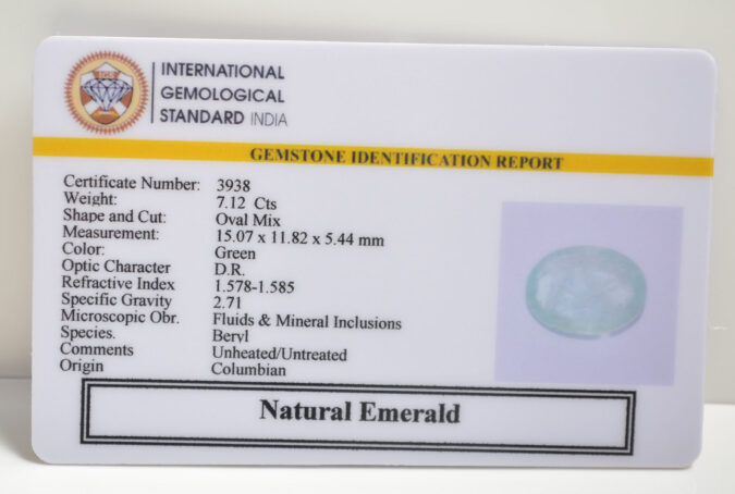 EMERALD 7.12 Ct.