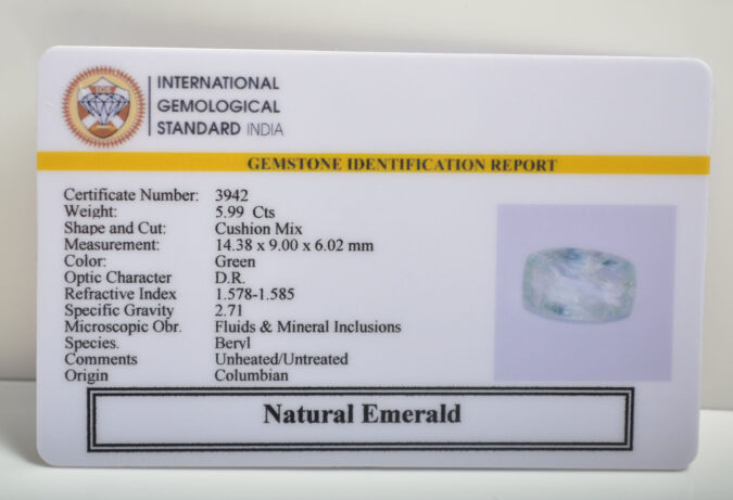 EMERALD 5.99 Ct.