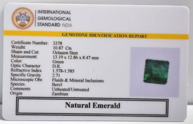 EMERALD 10.87 Ct. EMERALD 10.87 Ct.