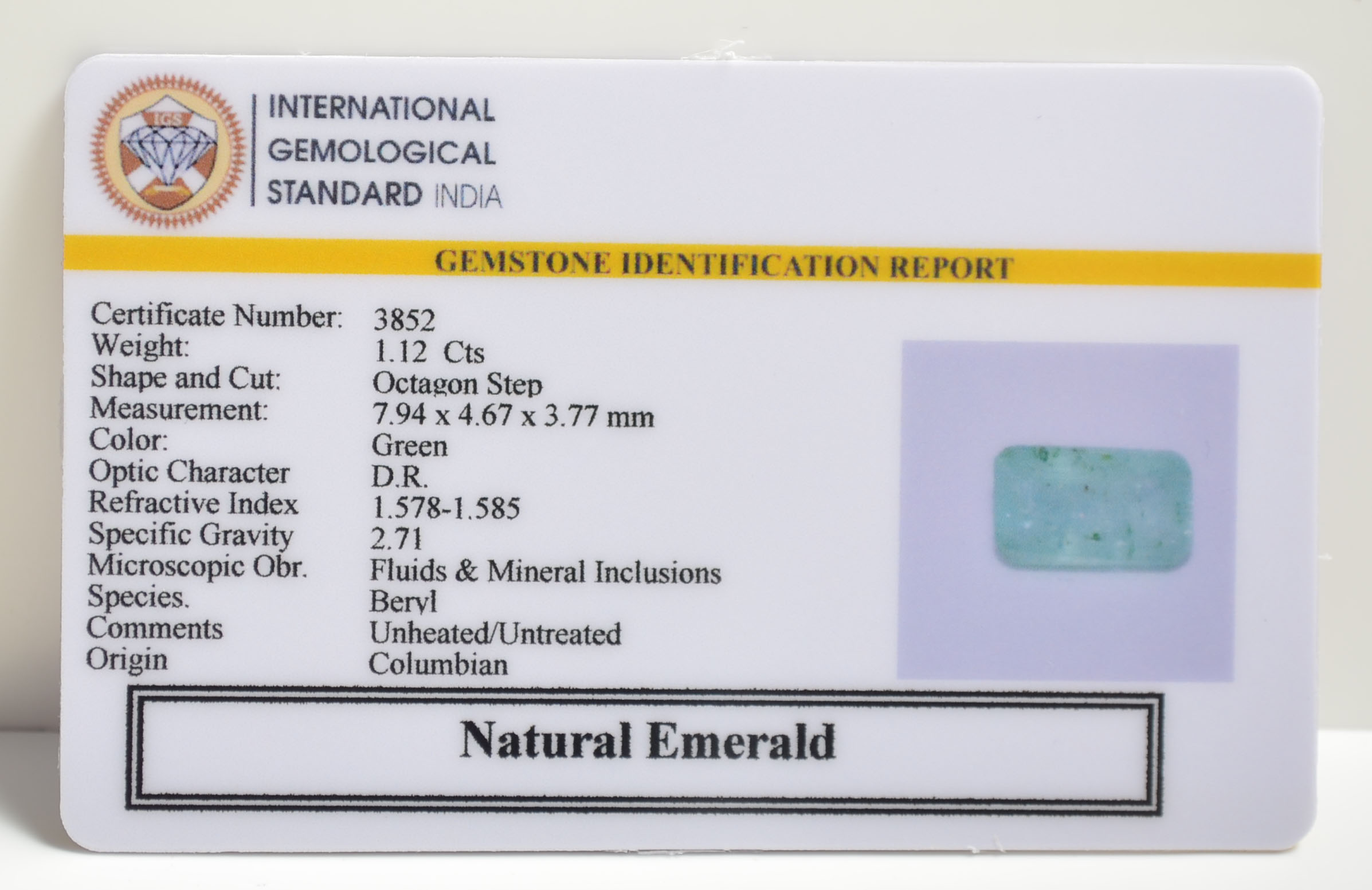 EMERALD 1.12 Ct.