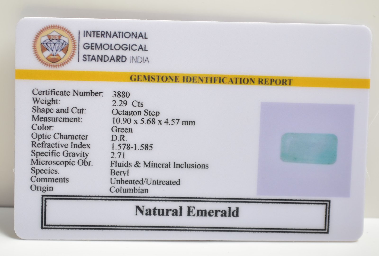 EMERALD 2.29 Ct.