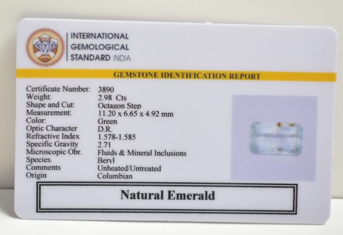 EMERALD 2.98 Ct.