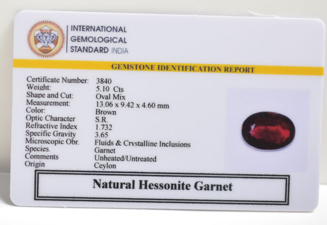 HESSONITE GOMED 5.1 Ct.
