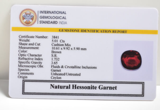 HESSONITE GOMED 5.01 Ct.