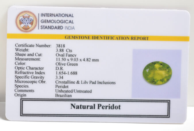 PERIDOT 3.88 Ct.