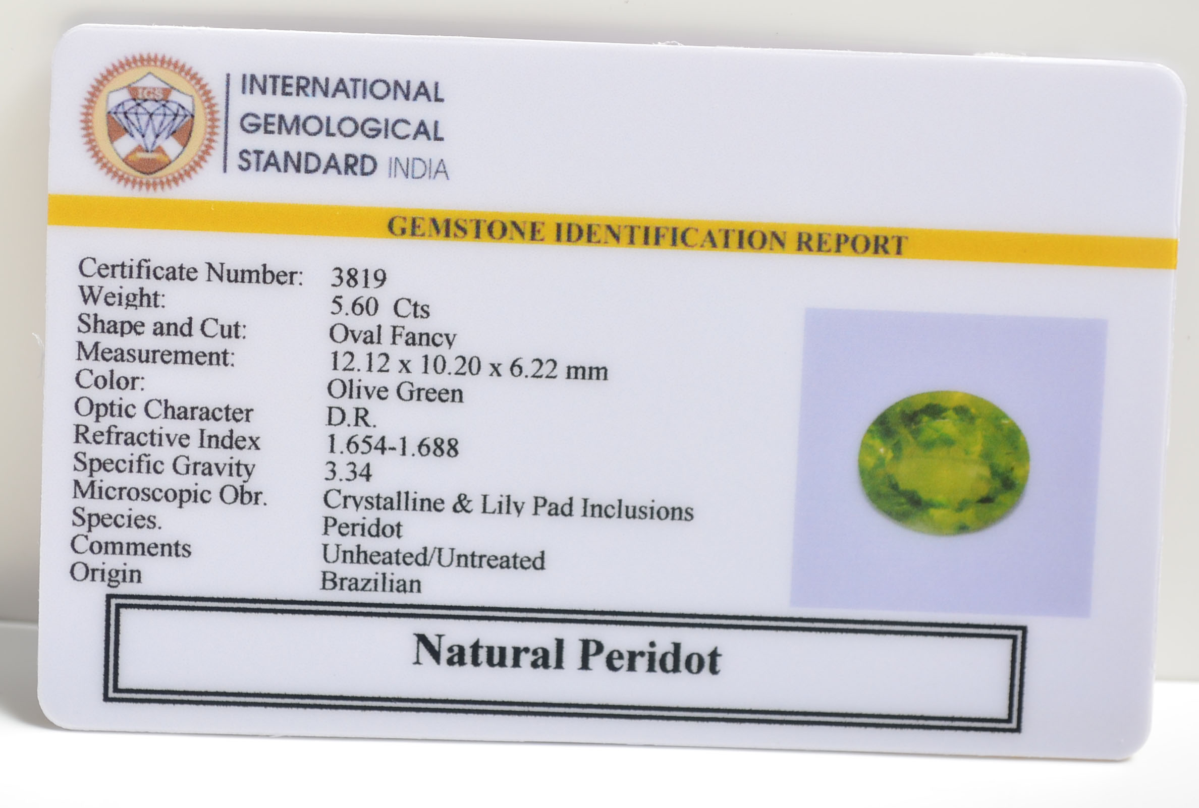 PERIDOT 5.6 Ct.