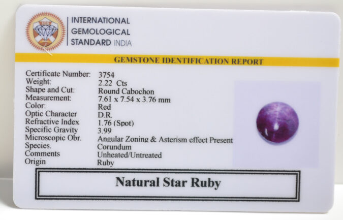 STAR RUBY 2.22 Ct.