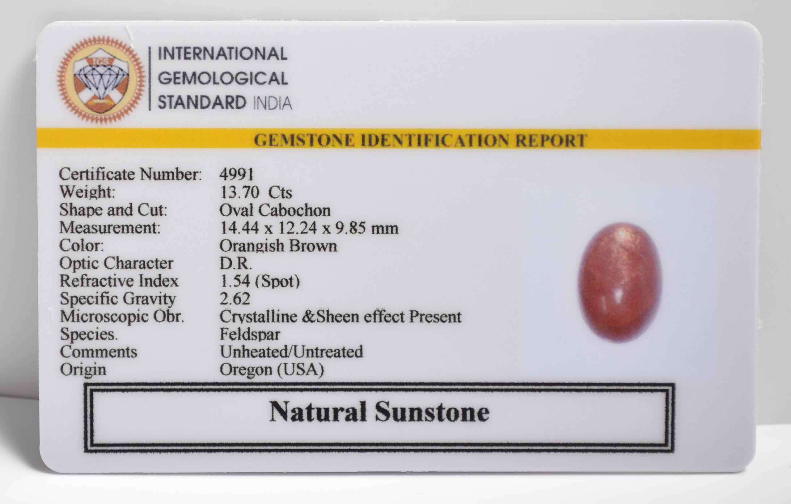 SUNSTONE 13.7 Ct.