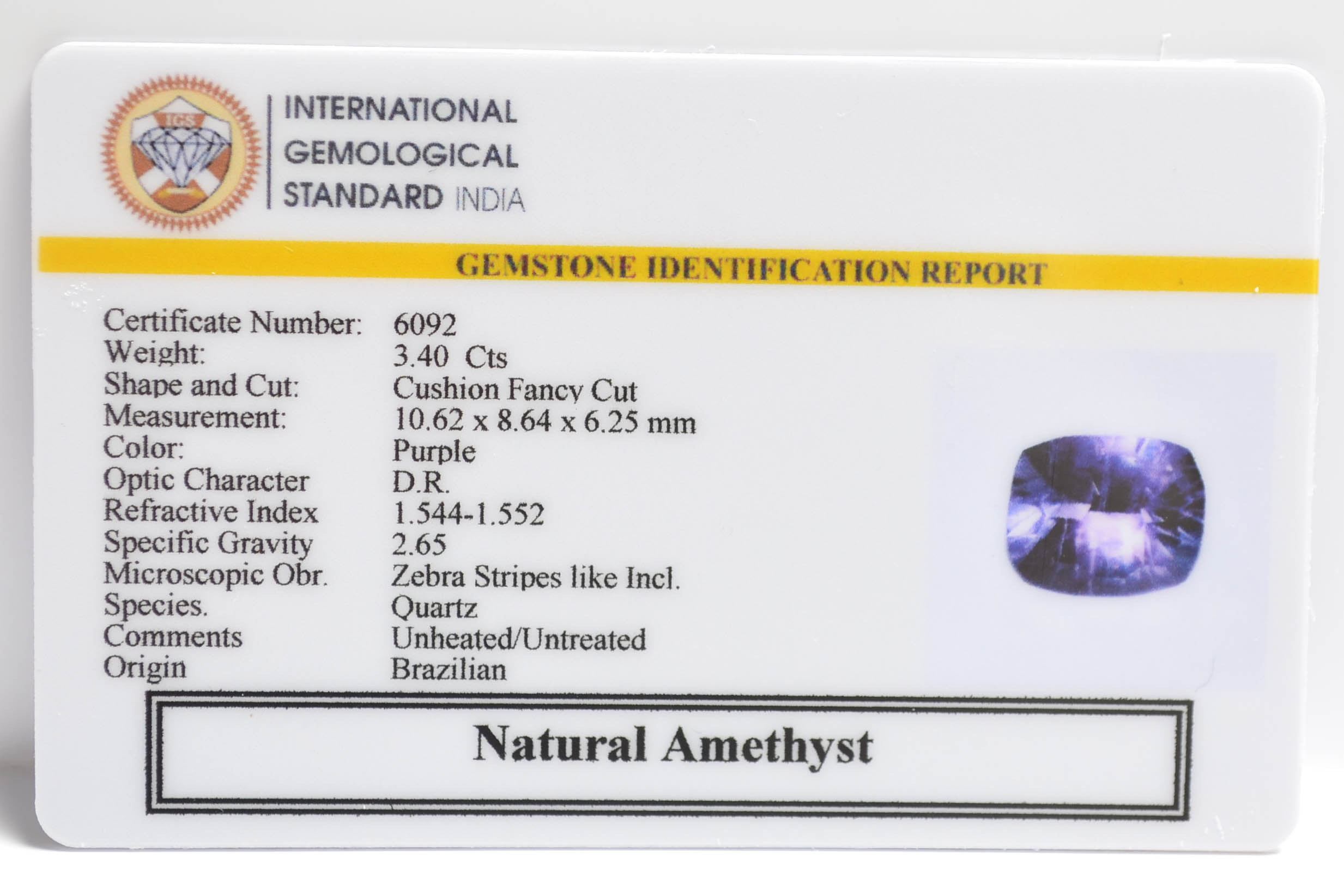 AMETHYST 3.4 Ct.