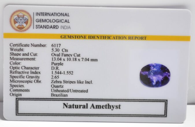 AMETHYST 5.3 Ct.