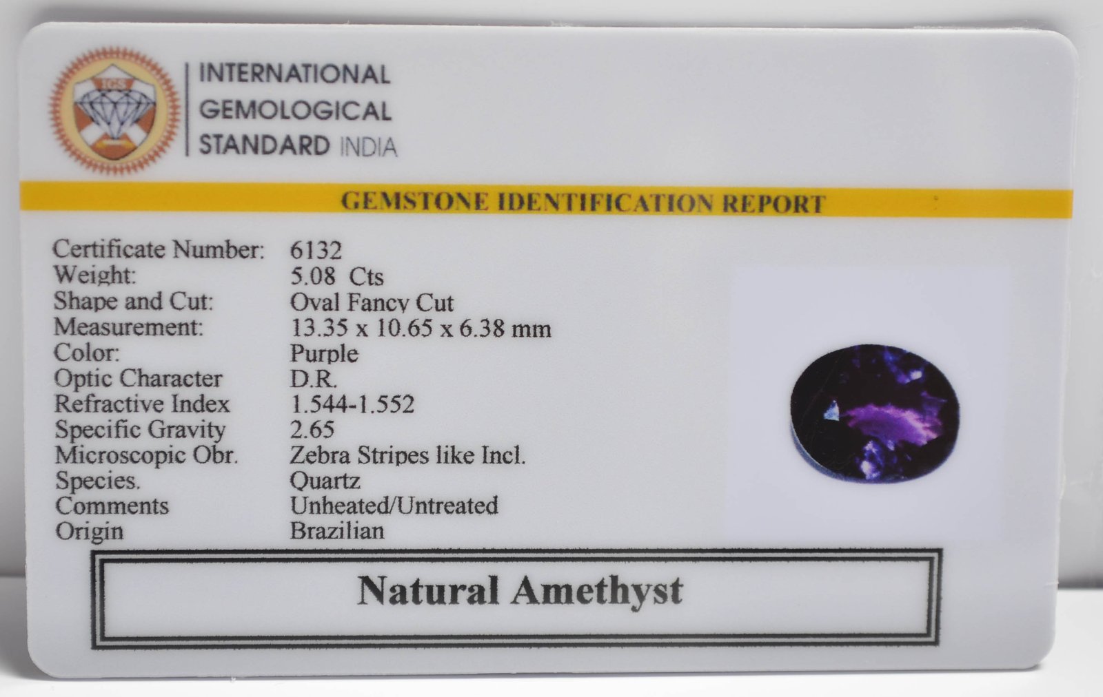AMETHYST 5.08 Ct.