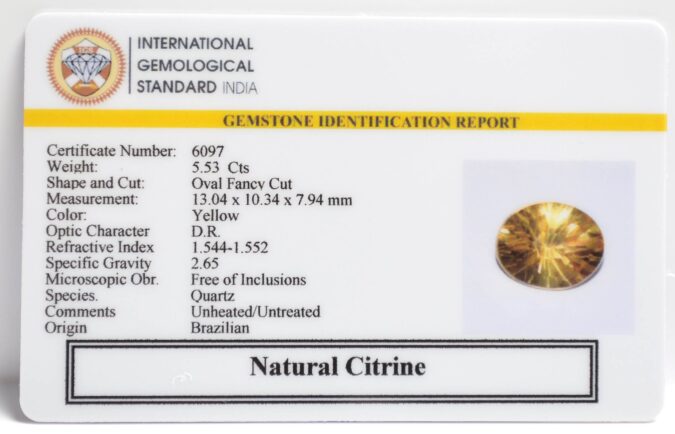 CITRINE 5.53 Ct.